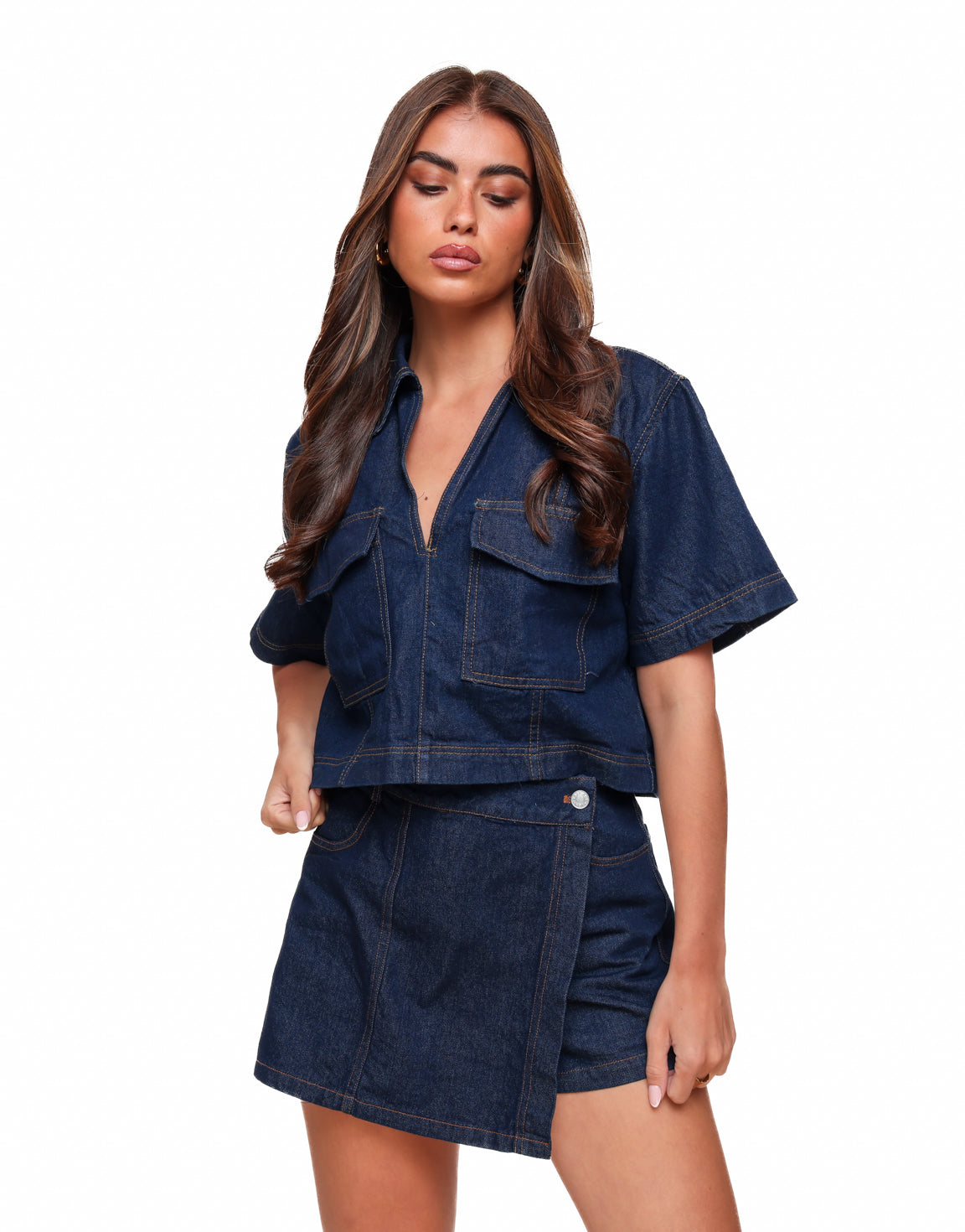Denim Wrap Skirt