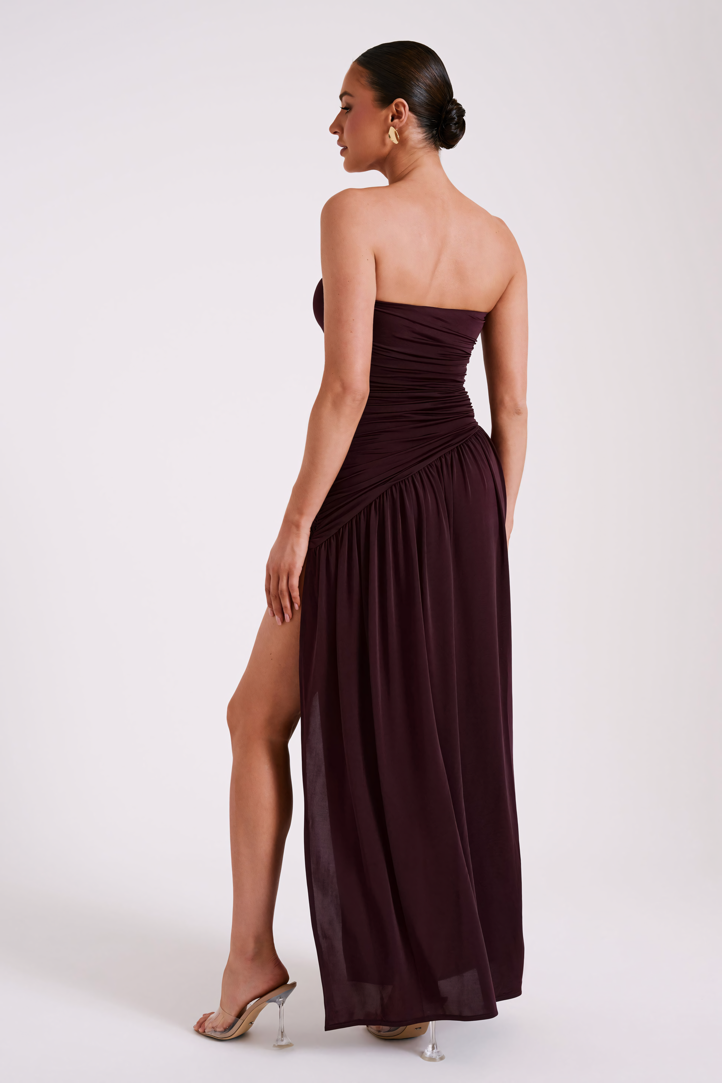 Midnight Muse Strapless Slit Gown